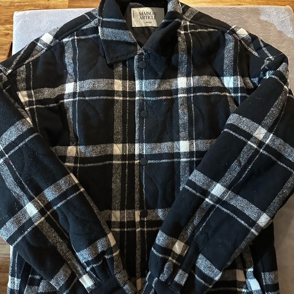 Madison Article / Black white and maroon, Heavy plaid Jacket - Picture 4 of 10